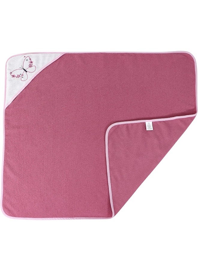 Cudlie Buttons & Stitches Baby Girl 3 Pack Rolled/Carded Hooded Towels In Butterfly Polka Print - Image 4