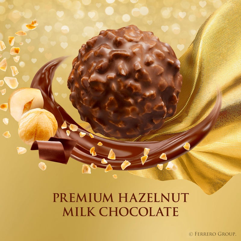 Ferrero Rocher Fine Hazelnut Milk Chocolate, 12 Count, Pack of 6 Individually Wrapped Chocolate Candy Gift Boxes, 5.3 oz - Image 2