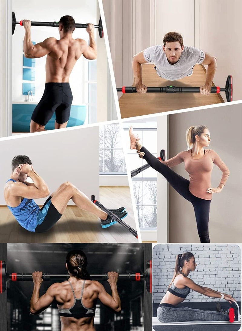 QUTOOB Pull Up Bar, Adjustable Doorway Pull Up Bar, 90cm To 145cm, Upper Body Workout Trainer Bar, Fitness Exercise Bar For Chest, Shoulder, Bicep and Arm Strengthening, Chin Up Bar, Install Without Screw  - Image 3