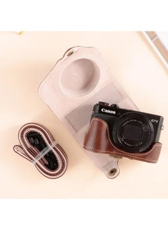 Generic Canon G7X2 Camera Bag G7X3 G9X SX720 SX730 SX740 Camera Cover Protective Case Photography Equipment Leather Document Bag-Dimensions:SX720/SX730/XS740 [oil Skin] White  - Image 3