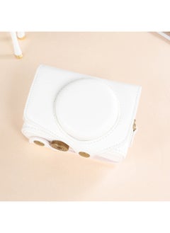 Generic Canon G7X2 Camera Bag G7X3 G9X SX720 SX730 SX740 Camera Cover Protective Case Photography Equipment Leather Document Bag-Dimensions:SX720/SX730/XS740 [oil Skin] White  - Image 1