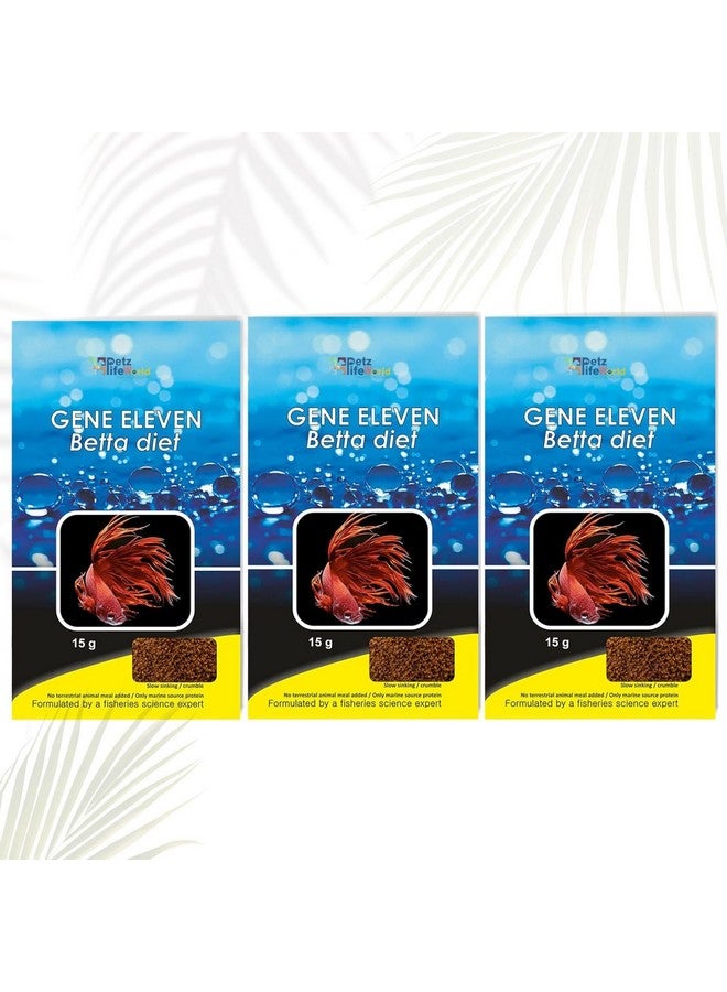 مجموعة من 3 عبوات (3 * 15 جرام) من طعام أسماك البيتا الغذائي من إنتاج شركة جين إليفن | فتات بطيئة الغرق لأسماك البيتا - Image 5