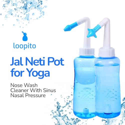 LOOPITO 500ml Manual Jal Neti Pot for Yoga - Nose Wash Cleaner With Sinus Nasal Pressure - Nasal Rinse Bottle- Sinus Rinse Nasal Irrigation for Adults and Children (Manual Valve, 500ml) - Image 3
