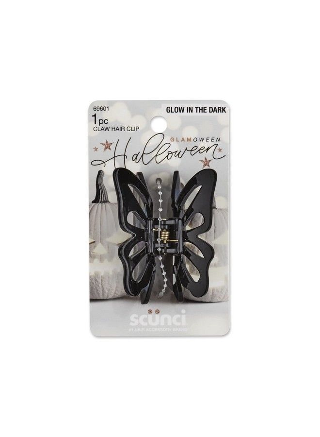 Scunci Glamoween Large Claw Clip Butterfly Design Halloween Theme Black 1Piece - Image 1