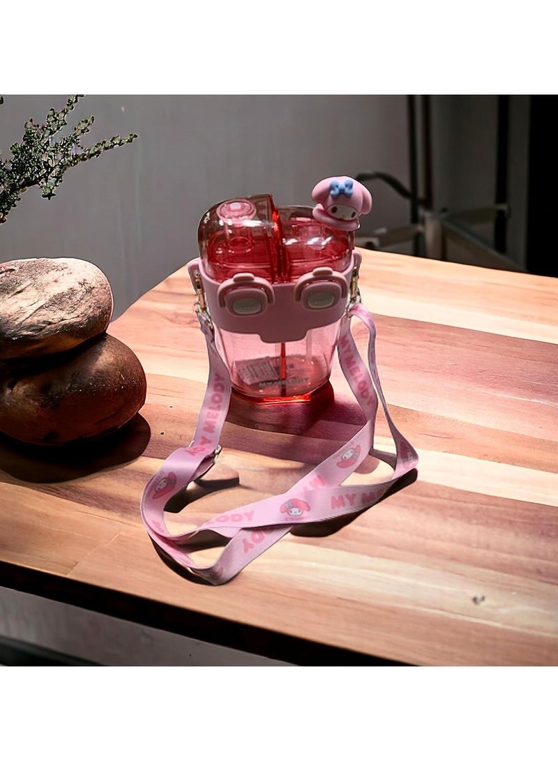 general My Melody 780ml Double Sided Water Bottle Drinks Bottle Sanrio Stuff Cute Water Bottle with Carrying Strap - Image 4