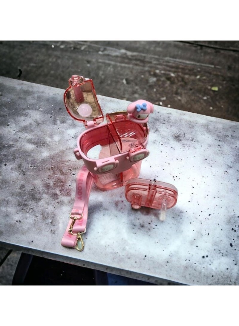 general My Melody 780ml Double Sided Water Bottle Drinks Bottle Sanrio Stuff Cute Water Bottle with Carrying Strap - Image 3