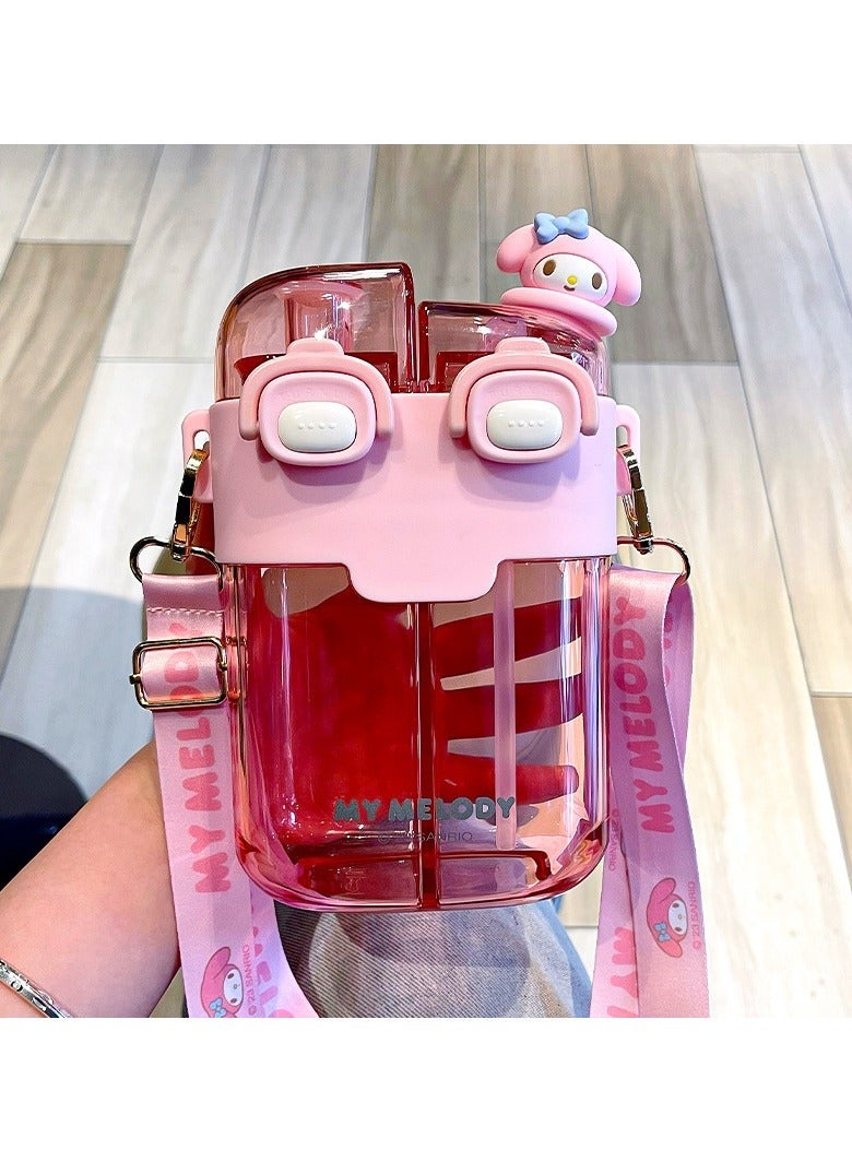 general My Melody 780ml Double Sided Water Bottle Drinks Bottle Sanrio Stuff Cute Water Bottle with Carrying Strap - Image 1