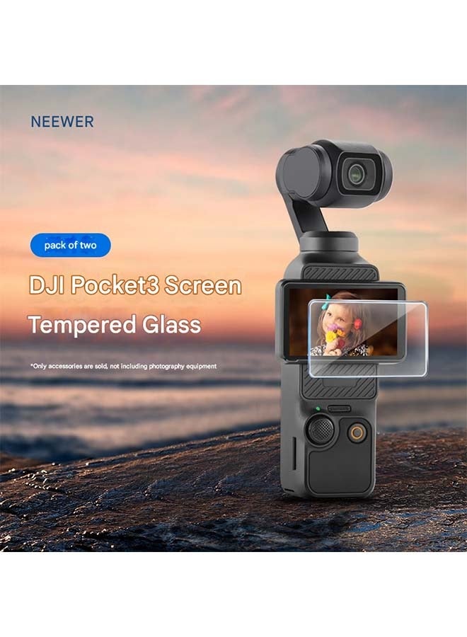 Neewer NEEWER 2 - Pack Tempered Glass Screen Protectors for DJI Pocket 3 - Ultra - Clear, Scratch - Resistant, and Bubble - Free Protection for Your Vlogging Camera's Display 