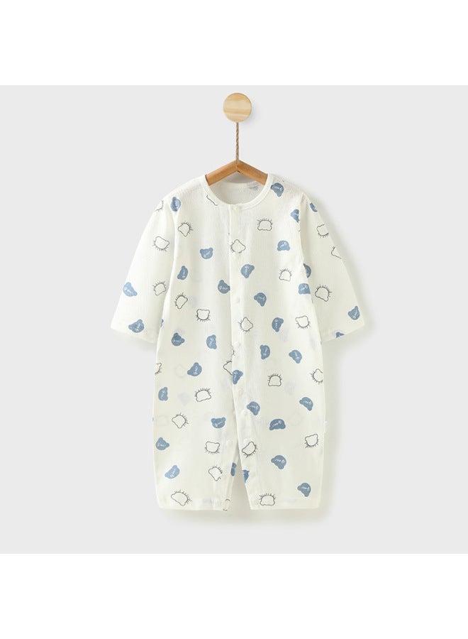 Baby Jumpsuit Spring And Summer Thin Air Conditioning Baby Pajamas Long Sleeve Khaki Climbing Clothes Newborn Clothes