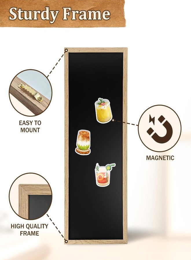 TORASO سبورة طباشيرية مغناطيسية للجدار، سبورة طويلة، قائمة طعام معلقة على الحائط للمطاعم، عربات الطعام، المطابخ، سبورة طباشيرية للمطبخ، البار، وديكور المنزل 11.8 بوصة × 35.4 بوصة - Image 4