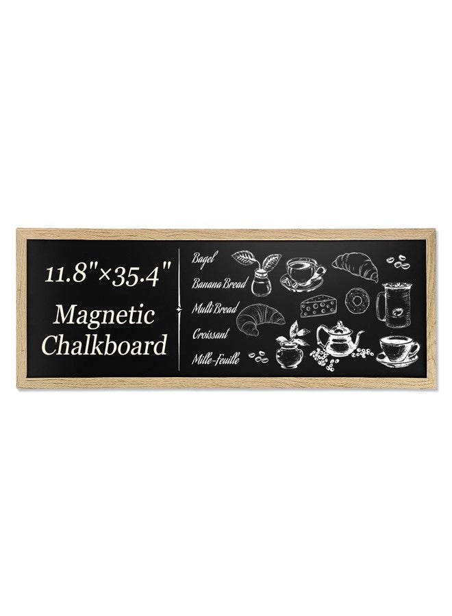TORASO سبورة طباشيرية مغناطيسية للجدار، سبورة طويلة، قائمة طعام معلقة على الحائط للمطاعم، عربات الطعام، المطابخ، سبورة طباشيرية للمطبخ، البار، وديكور المنزل 11.8 بوصة × 35.4 بوصة - Image 2