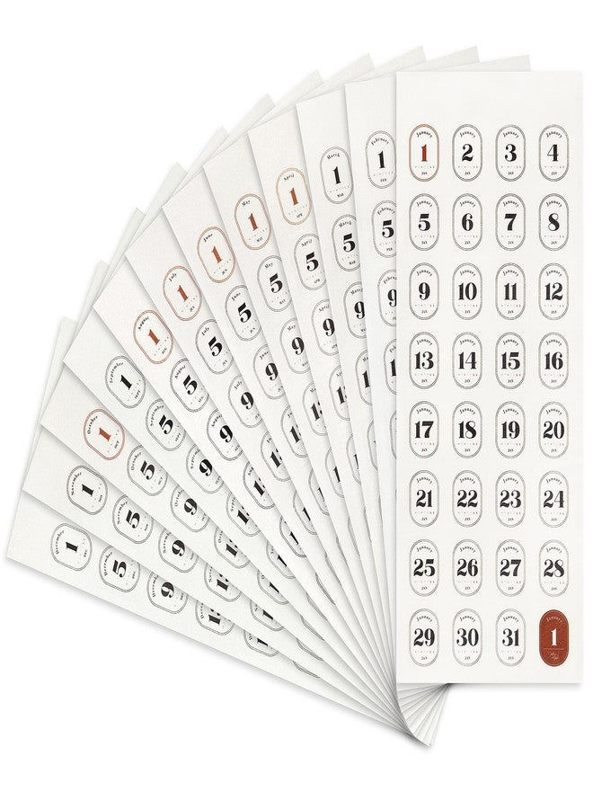 Aixoom 12 Monthly Planner Date Sticker Sheets, 365 Daily Planner Number Stickers, Decorative Planner Sticker Accessories - Image 1