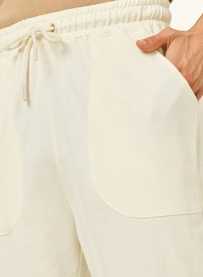 Styli Oversized Terry Jogger with Panel Pocket & Elasticated Cuff