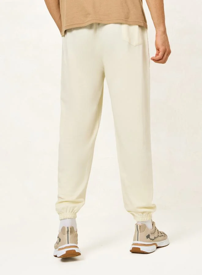 Styli Oversized Terry Jogger with Panel Pocket & Elasticated Cuff