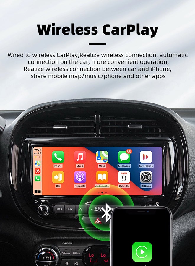 Generic Mini Wireless Android Auto Adapter Wireless CarPlay, Dongle 2in1 Car Intelligent Systems AI Smart Box, For Car With Wired CarPlay  - Image 3