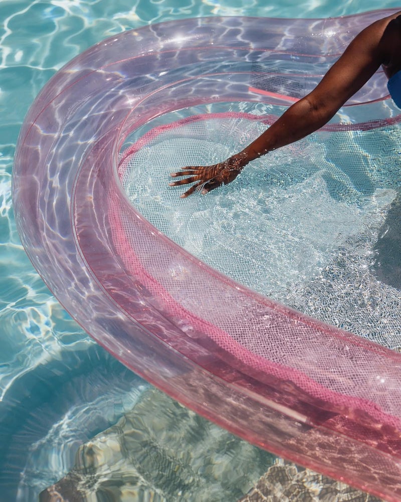 FUNBOY FUNBOY Original Clear Heart Water Hammock with Mesh Pool Float Perfect for Summer Pool Parties  - Image 5