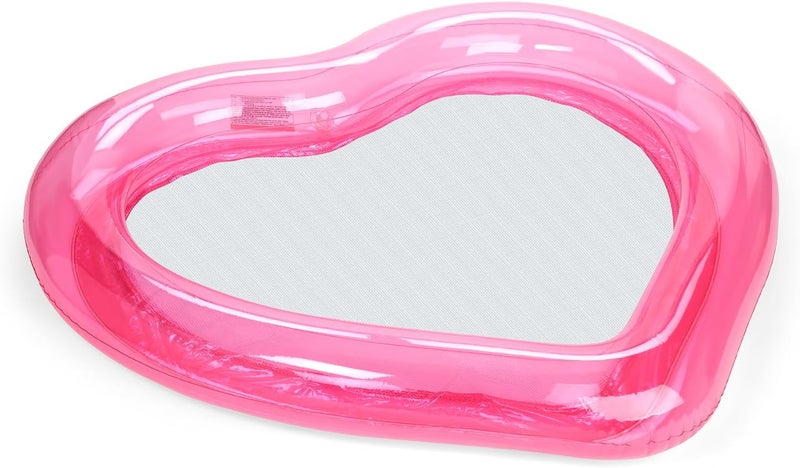 FUNBOY FUNBOY Original Clear Heart Water Hammock with Mesh Pool Float Perfect for Summer Pool Parties  - Image 2