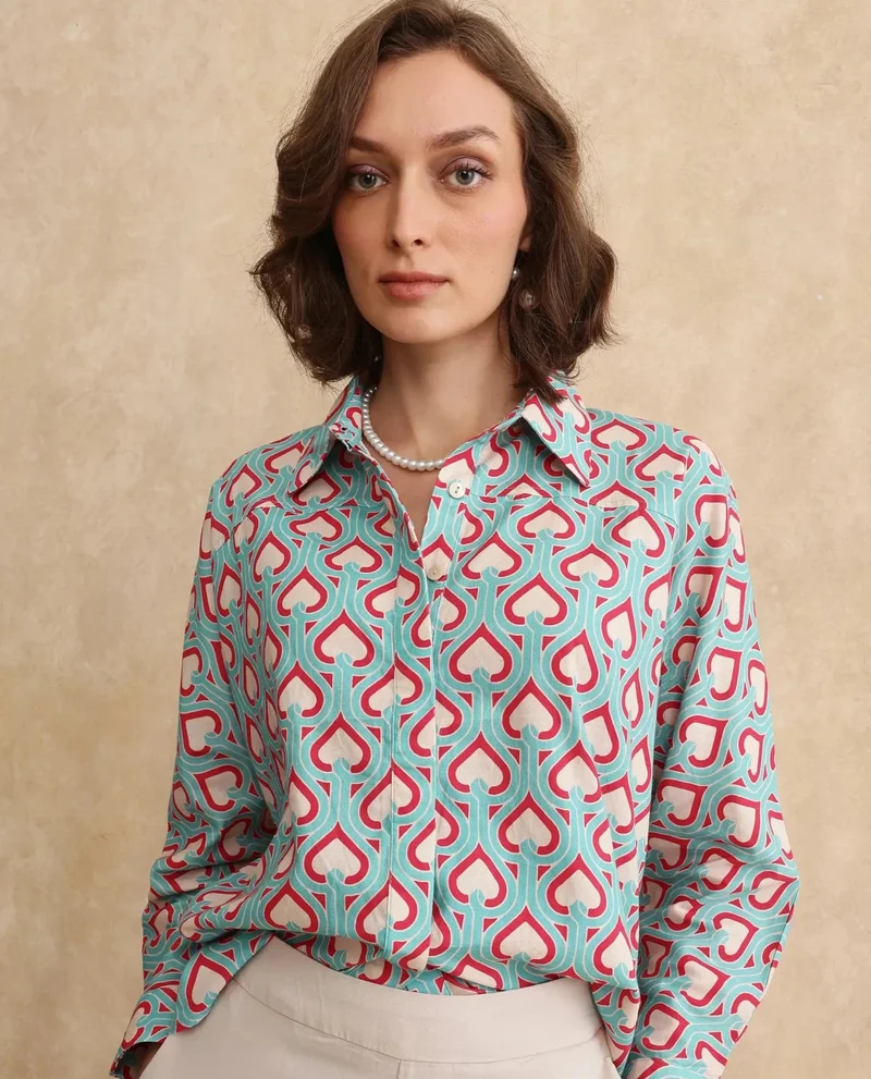ريريزم Women's Cut And Sew Boxy Fit Shirt