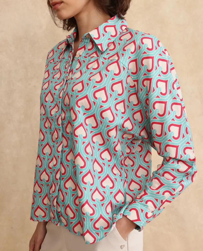 ريريزم Women's Cut And Sew Boxy Fit Shirt