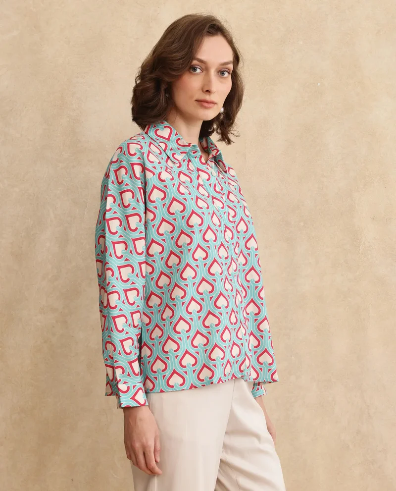 Rareism Women's Cut And Sew Boxy Fit Shirt