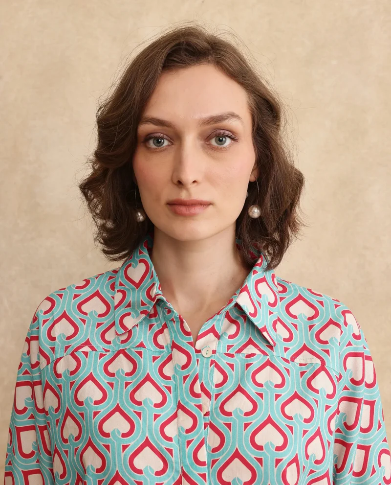 Rareism Women's Cut And Sew Boxy Fit Shirt