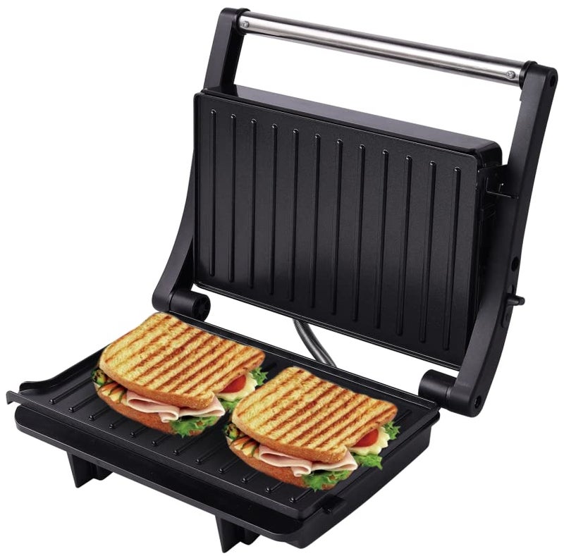 Concord Sandwich Maker, Griller, Toaster | 1000 Watts | 180° Opening | Oil Drip Tray | 1.5 Meter Long Cord | Black, Silver - Image 2