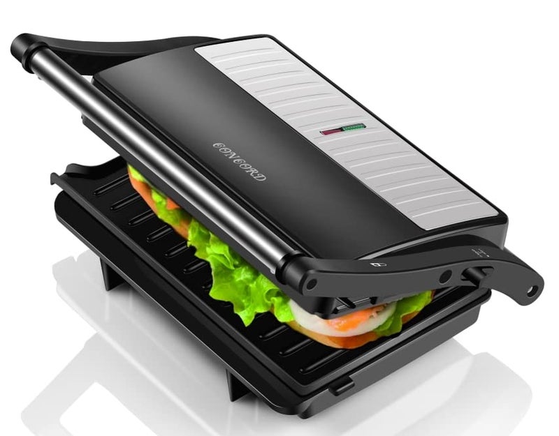 Concord Sandwich Maker, Griller, Toaster | 1000 Watts | 180° Opening | Oil Drip Tray | 1.5 Meter Long Cord | Black, Silver - Image 1