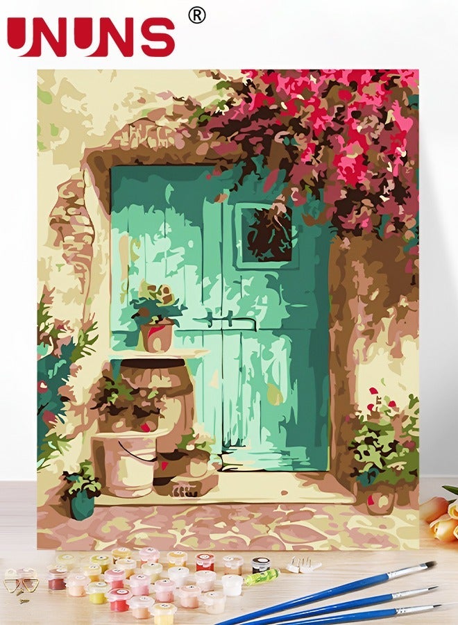 UNUNS طقمين للرسم بالأرقام، قماش مناظر طبيعية للمبتدئين، أطقم الرسم بالأرقام مع فرش وألوان أكريليك، 40x50 سم - Image 2