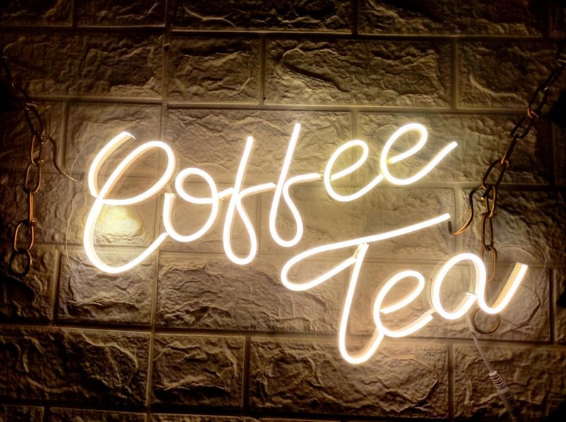 SG PRINT Coffee Neon Sign Coffee and Tea Bar Light Sign LED Hanging Wall Art Sign Warm White Letter LED Sign for Coffee StationRestaurantsHomeFarmhouseKitchen Decoration 12X18 warm white  - Image 4
