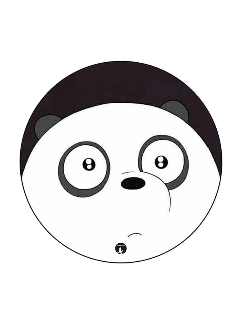 Panda Printed Mouse Pad Round  Multicolour