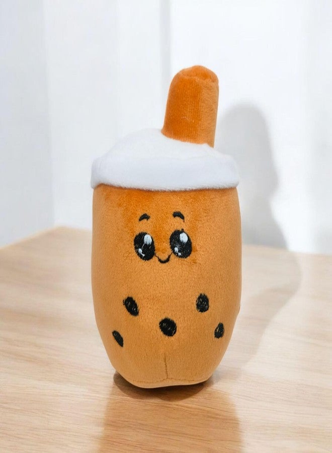 Yey Soft Fabric Boba plushie Bubble Tea Stuffed Animals, Soft Squishy Milk Tea Plush Cuddle Toy for Girls & Boys Kids Babies Birthday Gift 7 inches (Brown & Green) - Image 4