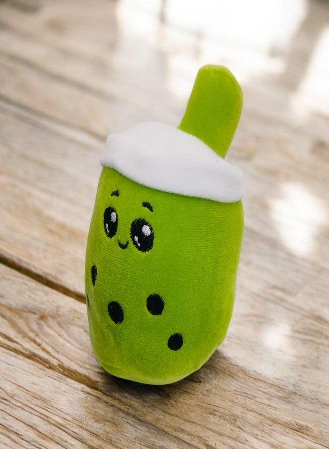 Yey Soft Fabric Boba plushie Bubble Tea Stuffed Animals, Soft Squishy Milk Tea Plush Cuddle Toy for Girls & Boys Kids Babies Birthday Gift 7 inches (Brown & Green) - Image 3