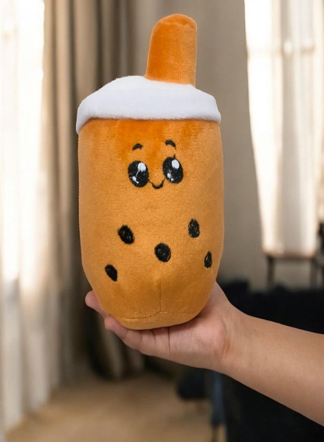 Yey Soft Fabric Boba plushie Bubble Tea Stuffed Animals, Soft Squishy Milk Tea Plush Cuddle Toy for Girls & Boys Kids Babies Birthday Gift 7 inches (Brown & Green) - Image 2