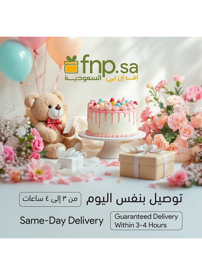 Ferns N Petals Chocolate Ganache Cake & Flowers Hamper - Image 2