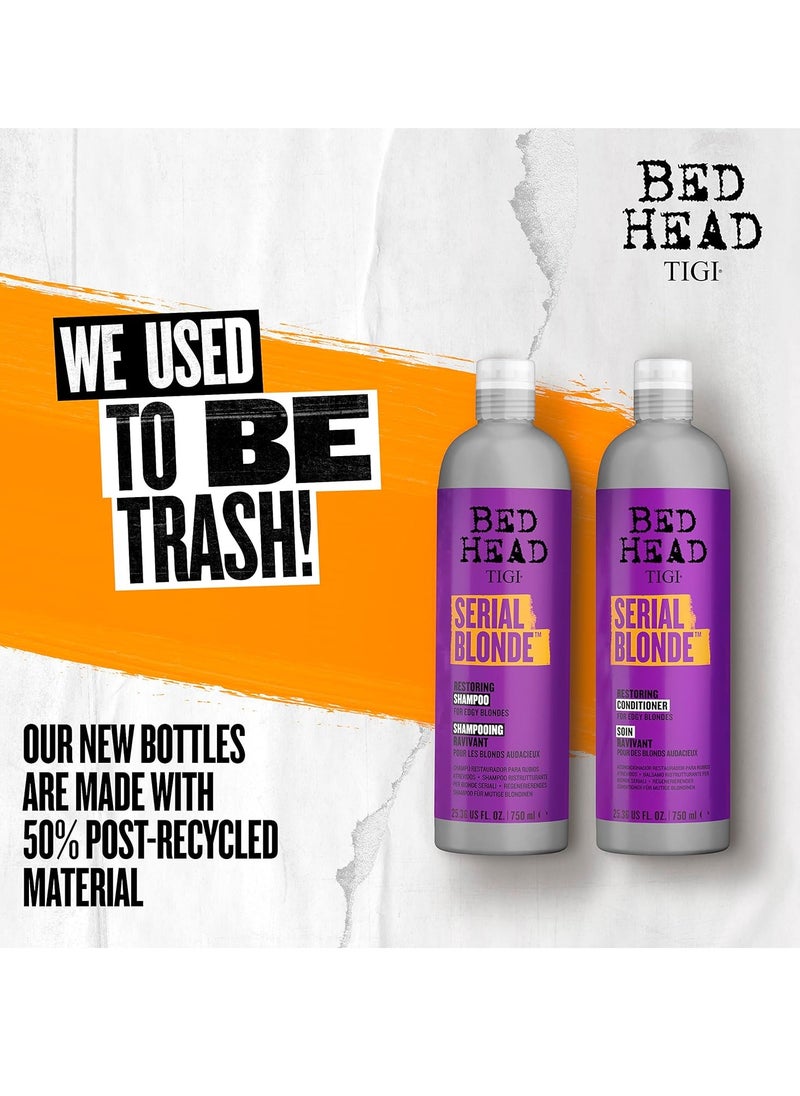 TIGI - TIGI Bed Head Shampoo & Conditioner For Damaged Blonde Hair Serial Blonde With Hydrolyzed Keratin 2 x 25.36 fl oz - Image 1