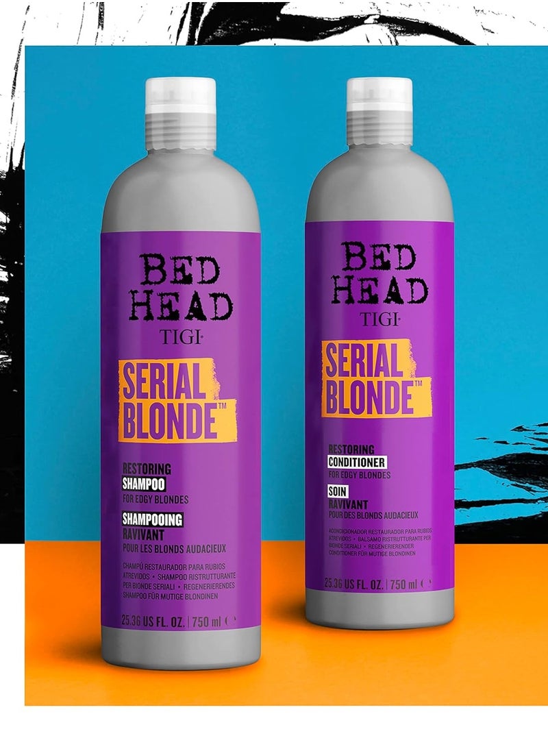 TIGI - TIGI Bed Head Shampoo & Conditioner For Damaged Blonde Hair Serial Blonde With Hydrolyzed Keratin 2 x 25.36 fl oz - Image 1