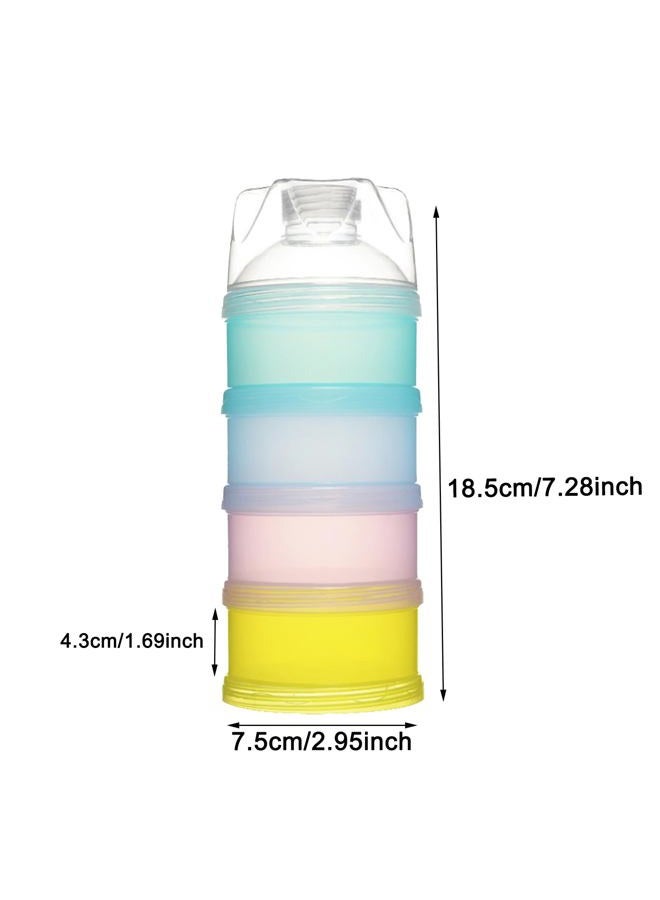 Manwetye 2 PCS 4 Layers Baby Milk Powder Dispenser, Milk Powder Pots,Formula Dispenser Portable Milk Powder Formula Dispenser Container Pot Box Milk Cans Snack Storage Box for Travel (Four-Color) - Image 2