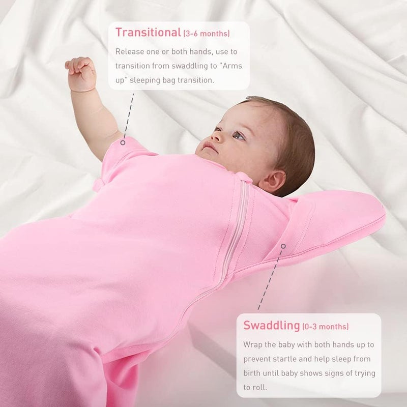 Knirose 3-Way Wearable Swaddle Blankets Sleep Sacks with Arms Up, Hands Up Sleeping Sack Easy Diaper Changing Sleeping Bag for Baby Boy Girl Newborns Transitions to Arms-Free Calms Startle Reflex - Image 4
