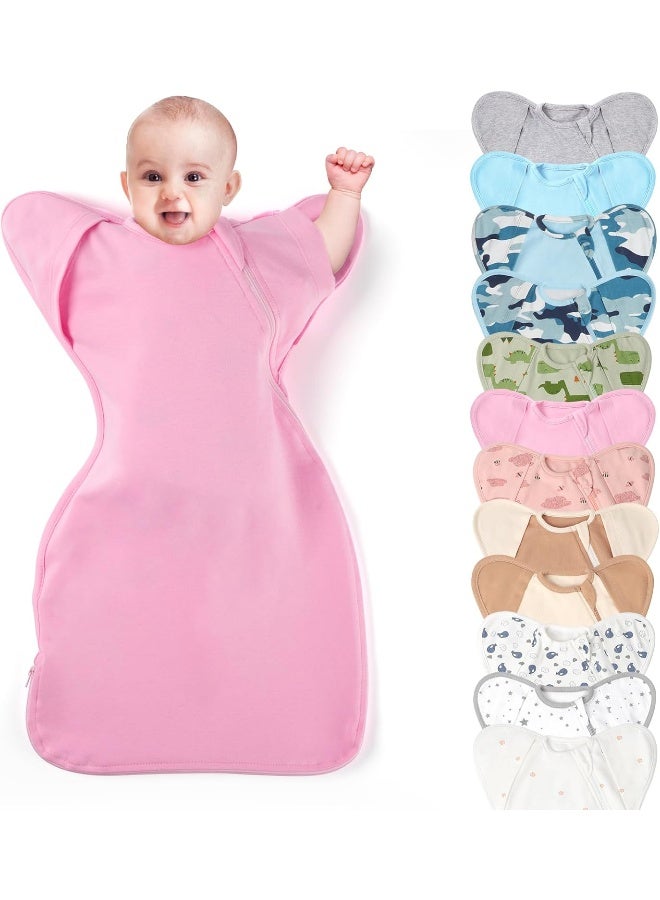 Knirose 3-Way Wearable Swaddle Blankets Sleep Sacks with Arms Up, Hands Up Sleeping Sack Easy Diaper Changing Sleeping Bag for Baby Boy Girl Newborns Transitions to Arms-Free Calms Startle Reflex - Image 1