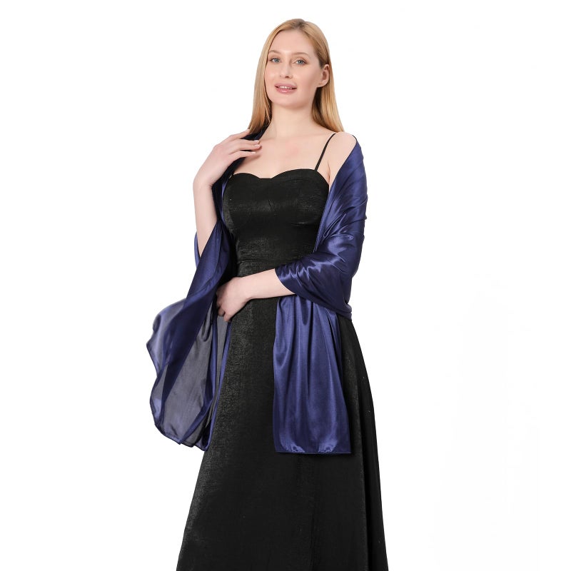 Ladiery Silky Satin Shawls and Wraps for Women Evening Dress, Lightweight Long Bridal Elegant Bright Wedding Stole - Image 3