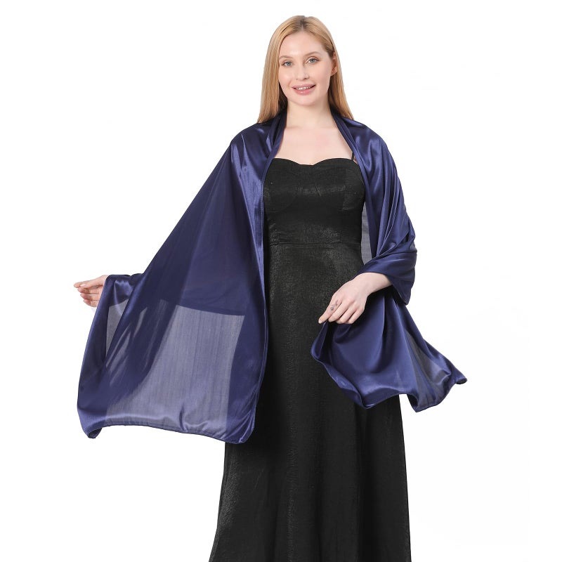 Ladiery Silky Satin Shawls and Wraps for Women Evening Dress, Lightweight Long Bridal Elegant Bright Wedding Stole - Image 2