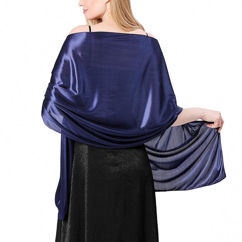 Ladiery Silky Satin Shawls and Wraps for Women Evening Dress, Lightweight Long Bridal Elegant Bright Wedding Stole - Image 1