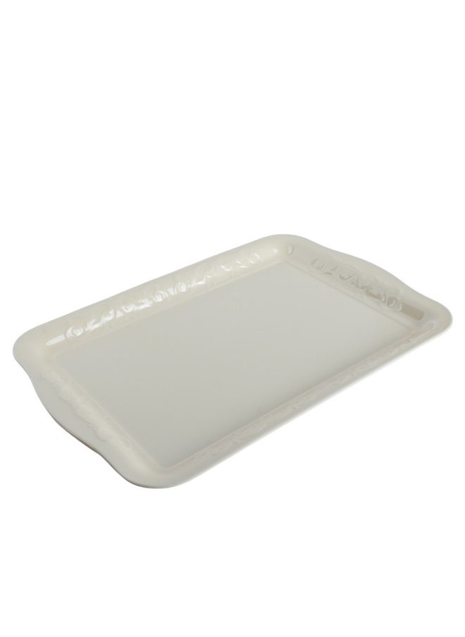 Trust 3-Piece Melamine Serving Tray Set Small Size 35CM, Medium Size 40CM & Large Size 45CM Beige  - Image 2