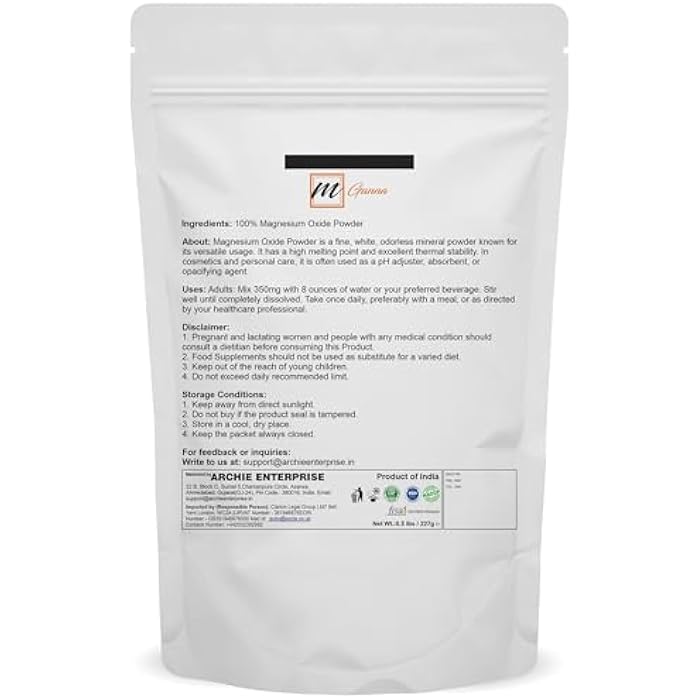 mGanna Pure Magnesium Oxide Powder 0.5 lbs / 227 GMS - Image 2