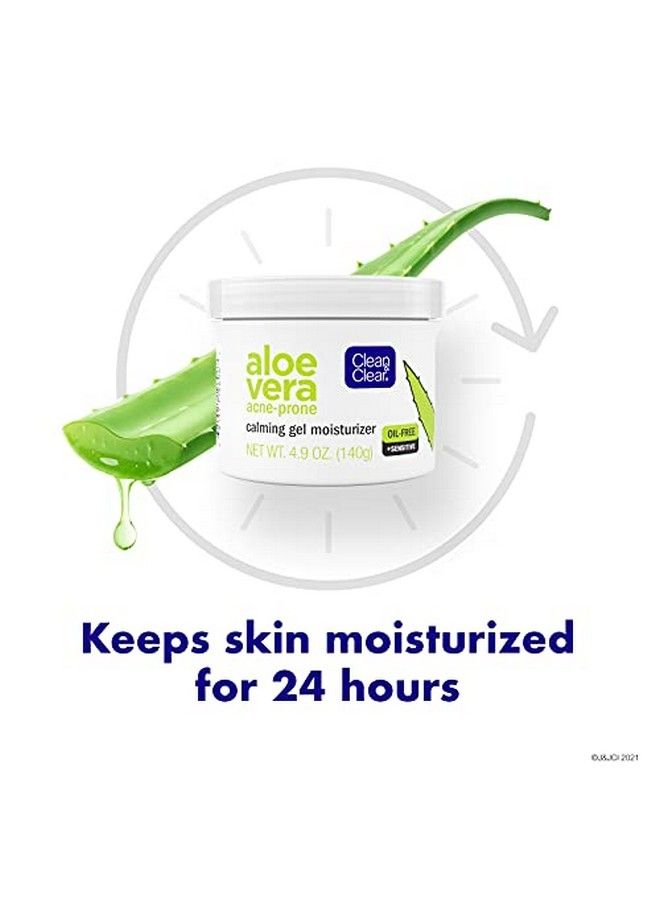 Clean & Clear Aloe Vera Calming Gel Acne Facial Moisturizer For Acneprone & Sensitive Skin Oilfree Daily Moisturizing Gel 4.9 Oz - Image 5