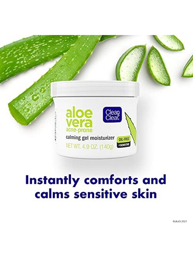 Clean & Clear Aloe Vera Calming Gel Acne Facial Moisturizer For Acneprone & Sensitive Skin Oilfree Daily Moisturizing Gel 4.9 Oz - Image 4