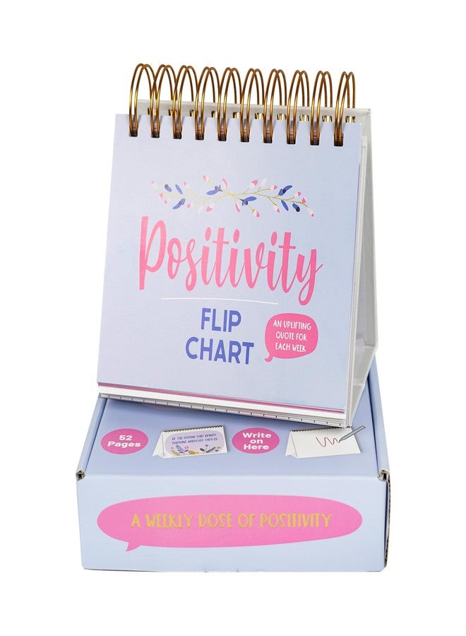 YOBRO Inspirational Gifts for Women, Motivational Desk Calendar, Desktop Flip Calendar with Daily Positive Affirmations & Happy Quotes, Office Desk Decor & Accessories for Women, Blue & Pink - Image 1