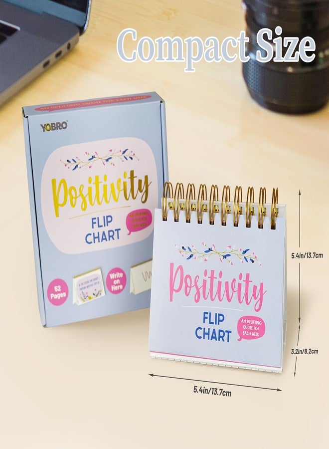 YOBRO Inspirational Gifts for Women, Motivational Desk Calendar, Desktop Flip Calendar with Daily Positive Affirmations & Happy Quotes, Office Desk Decor & Accessories for Women, Blue & Pink - Image 3