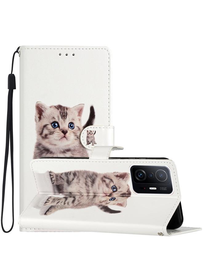 The Bros Case For Xiaomi Mi 11T / Mi 11T Pro Colored Drawing Leather Phone Case