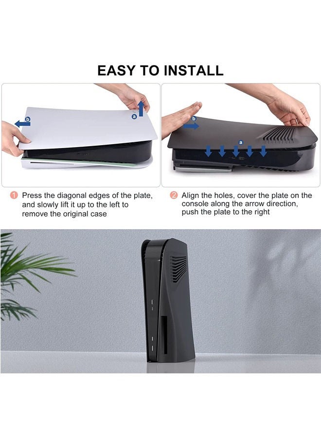 Rock Pow Replacement Shell for PS5 Disc Edition Anti-Scratch Dustproof Protective Cover Face Plates with Cooling Vents for Playstation 5 Disc Edition  - Image 4